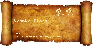 Vranka Ilona névjegykártya